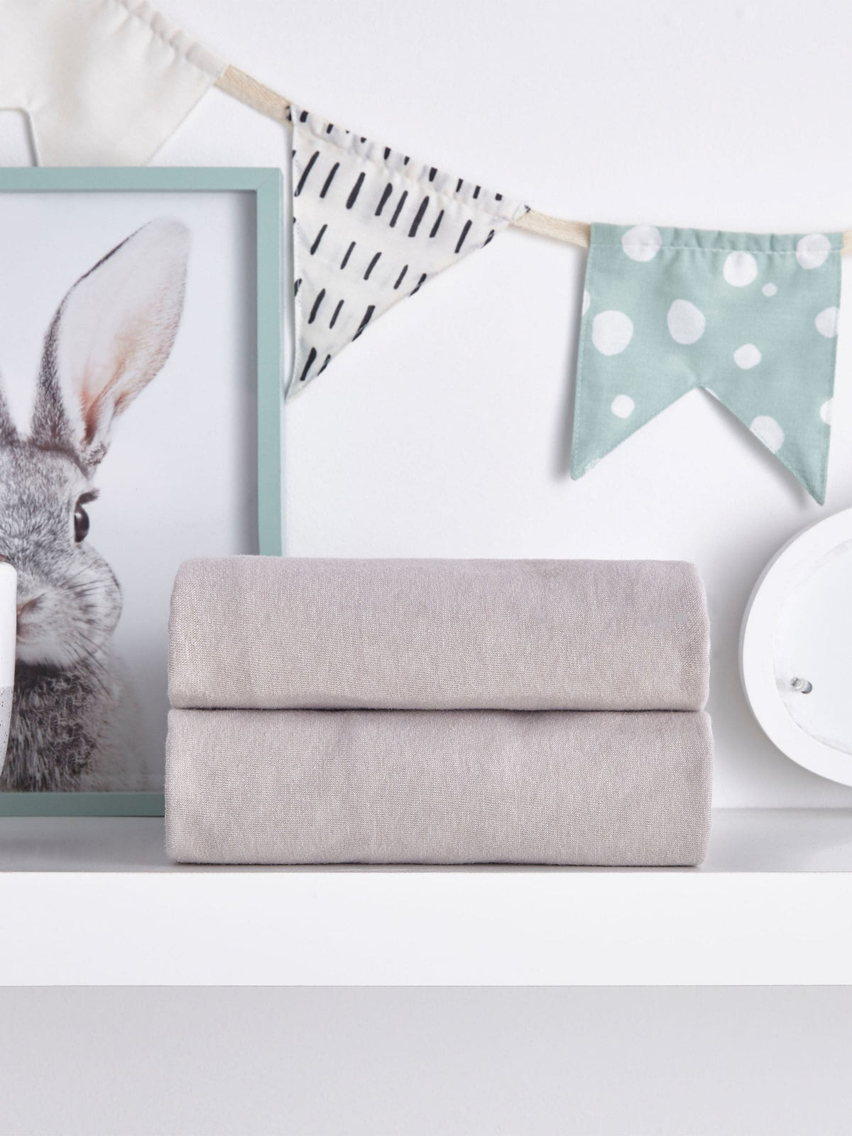 Silentnight grey cot bed fitted sheets 2 pack (British brand)