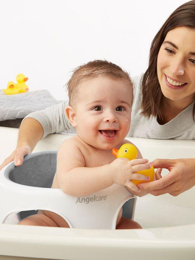 Angelcare soft touch baby bath seat in white and grey - British product