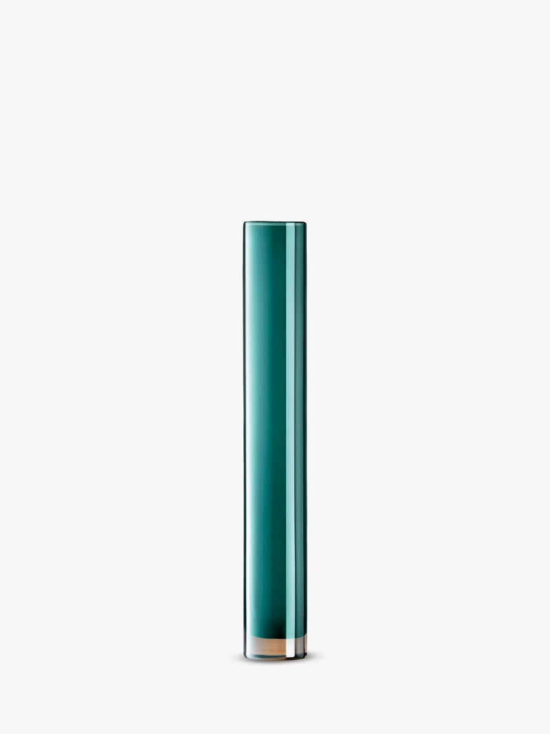 LSA International tube vase in peacock color, height 48cm, UK version