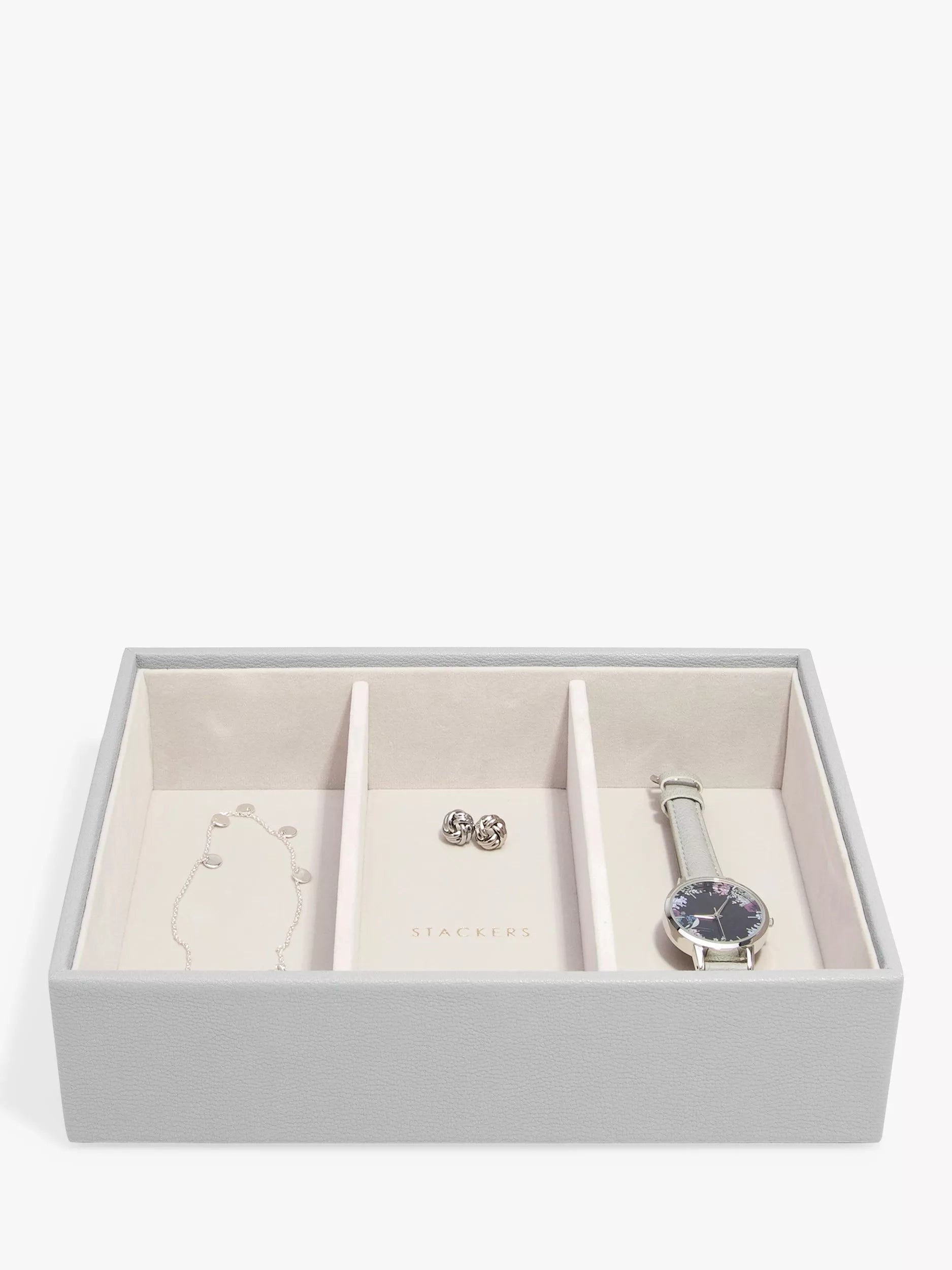 Stackers Pebble Grey watch and accessories storage tray (British brand)