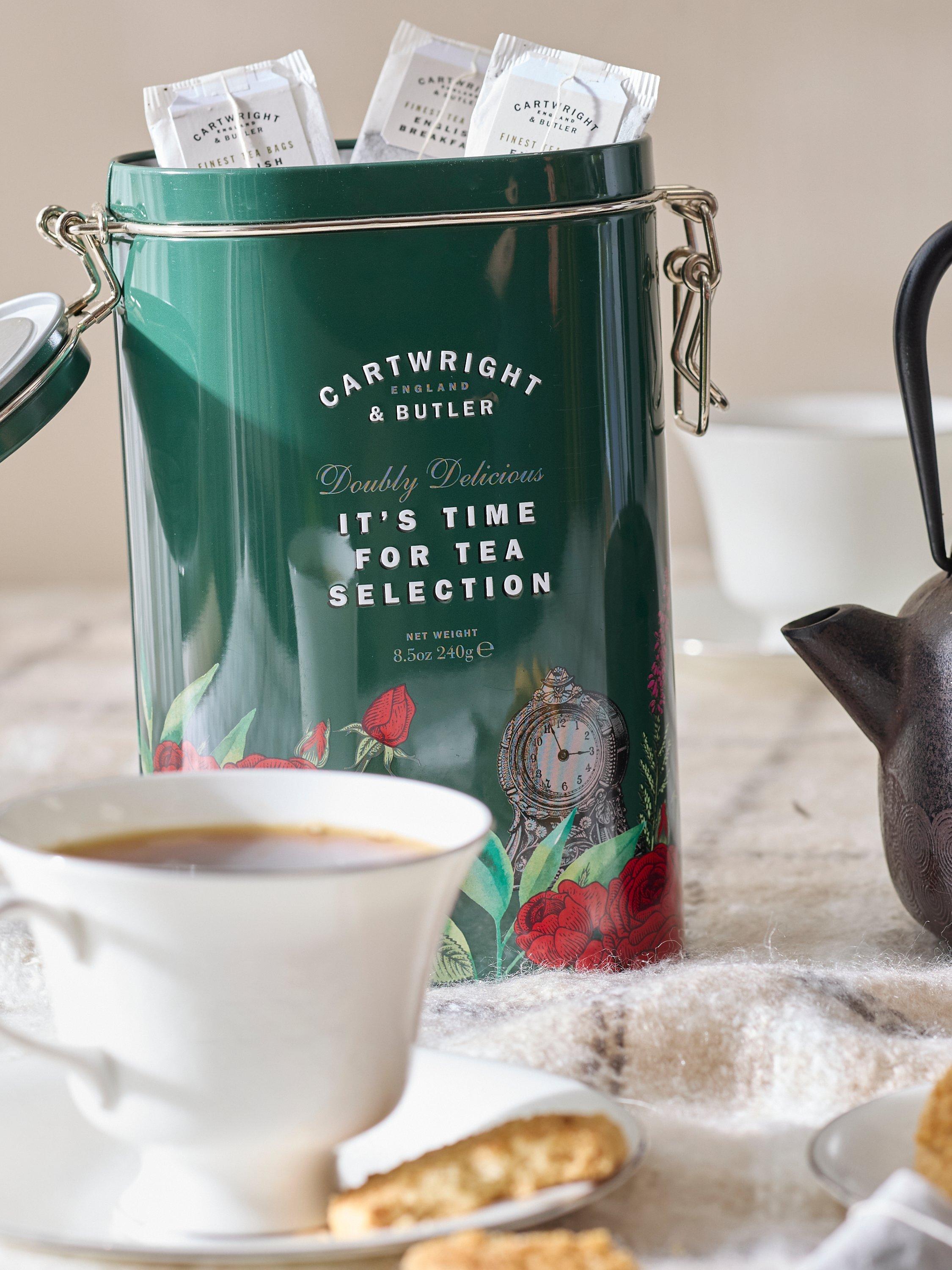 Cartwright & Butler sea salted caramel shortbread and English Breakfast tea gift tin - British product