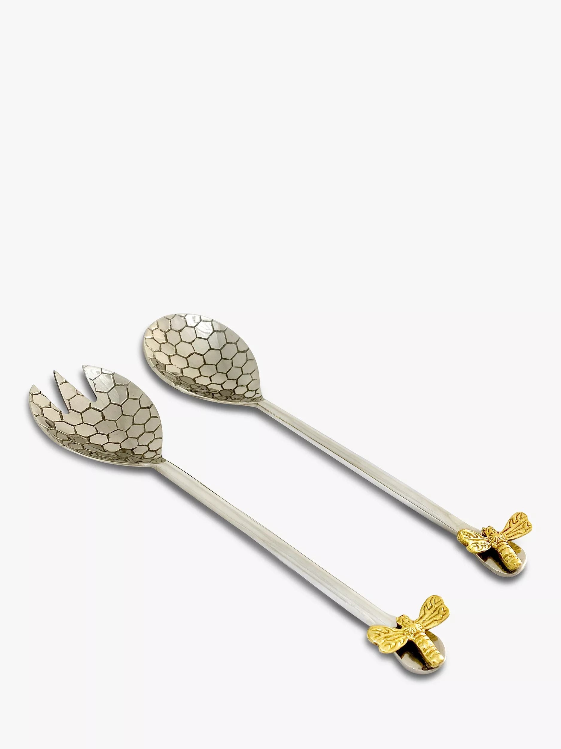 Culinary Concepts Queen Bee salad servers set with honeycomb pattern, 2 piece - British product