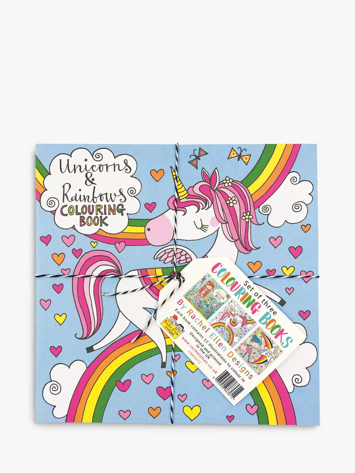 Rachel Ellen colouring book set with unicorns, under the sea and girls rule themes, imported from the UK