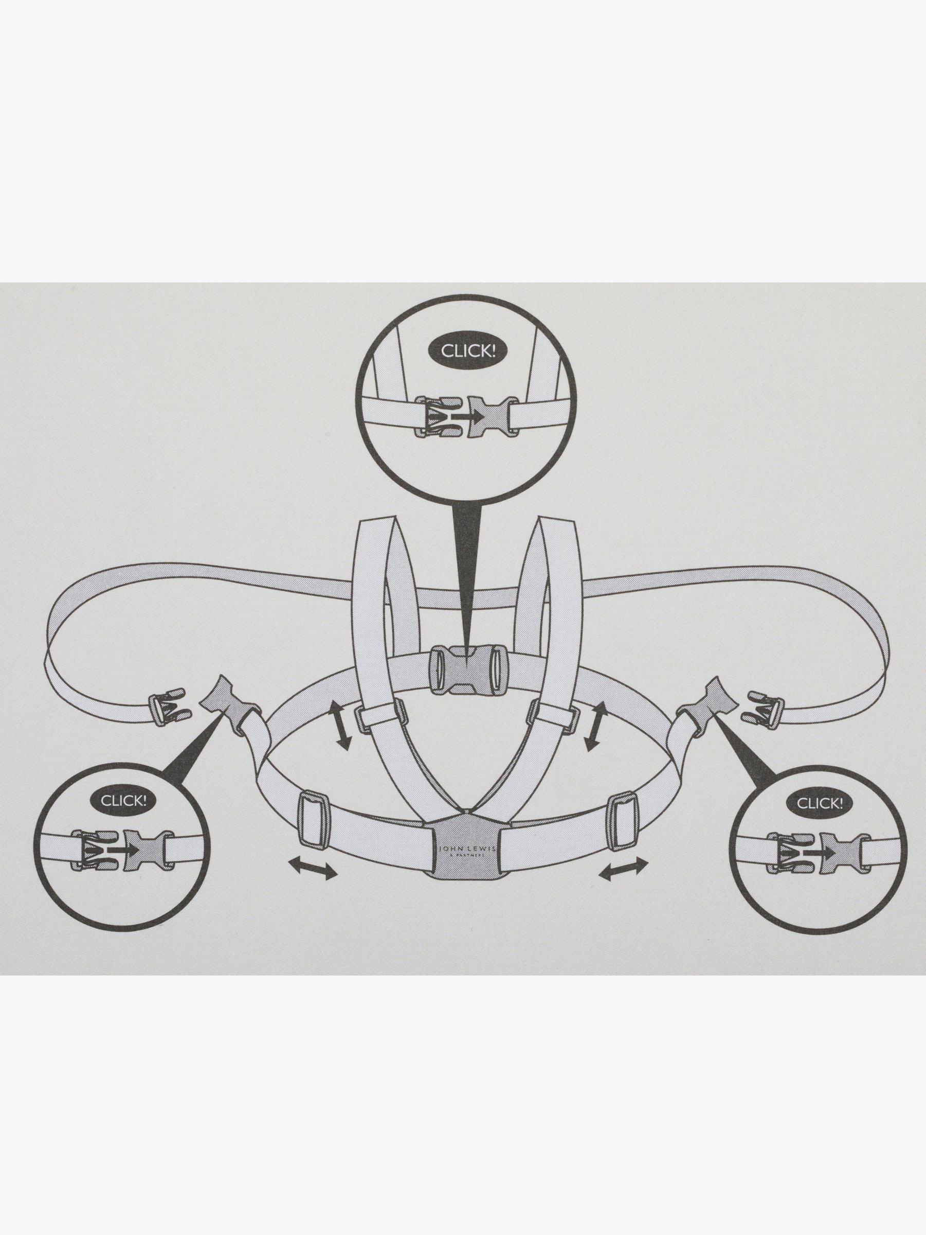 John Lewis Anyday Baby Harness and Walking Reins, Black, UK version