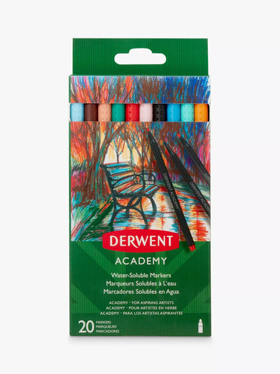 Derwent Academy Water Soluble Markers Pack of 20