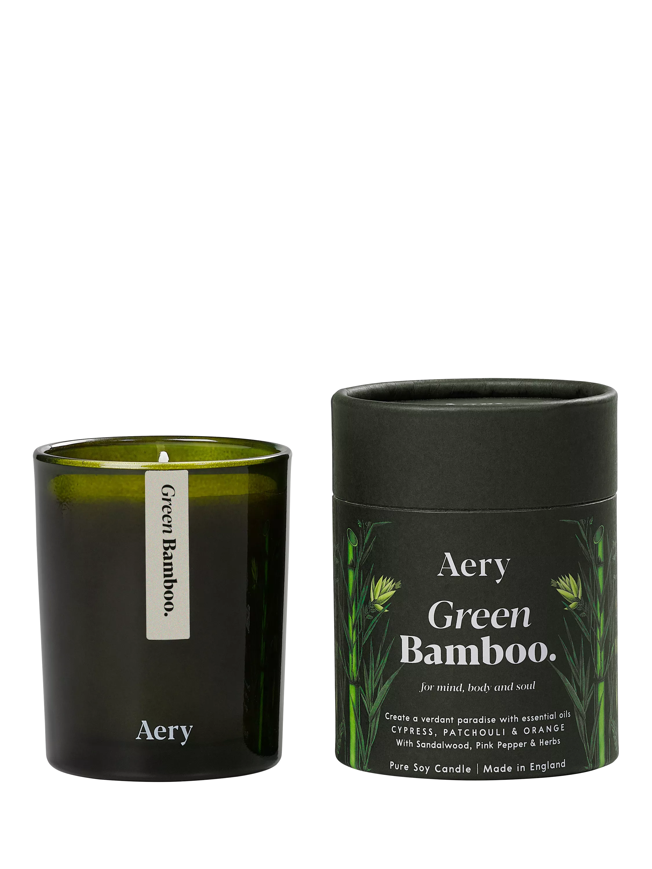 Aery green bamboo scented candle 200g - British product