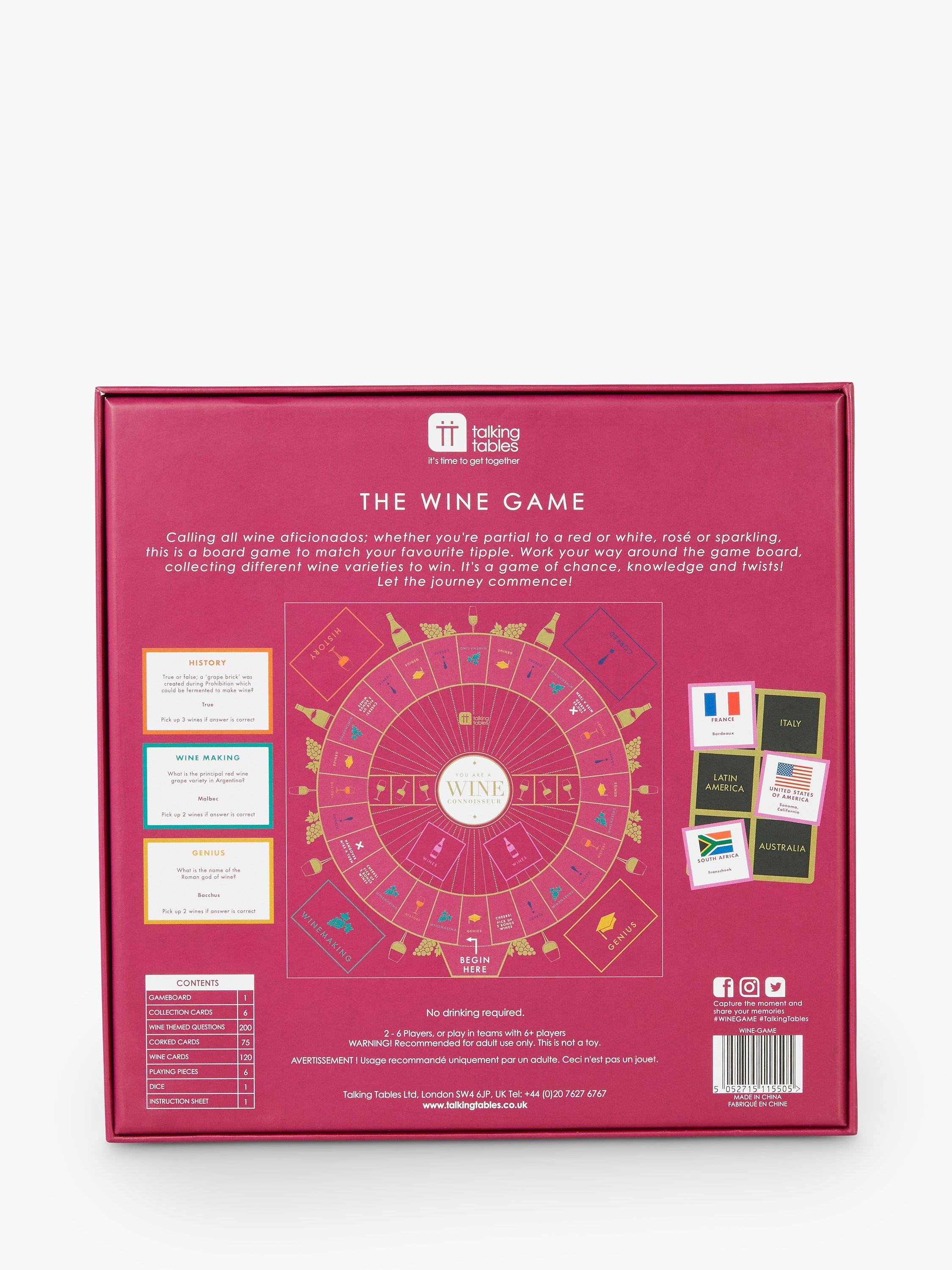 Talking Tables Wine Board Game (British brand)