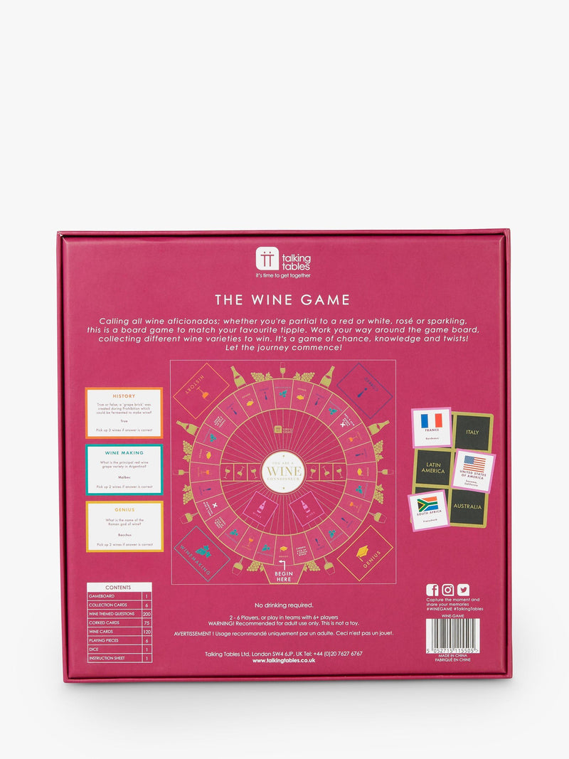 Talking Tables Wine Board Game (British brand)