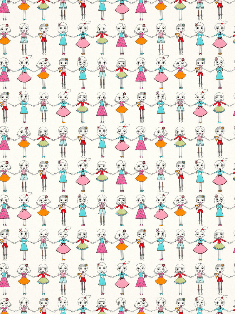 Fun and Friendship Thematic Wallpaper with Colourful Characters