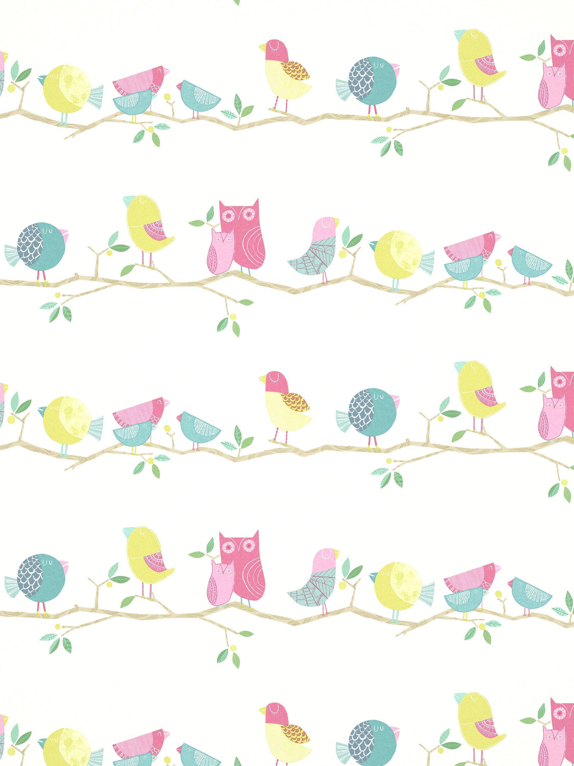 Harlequin woodland owl design wallpaper, UK version