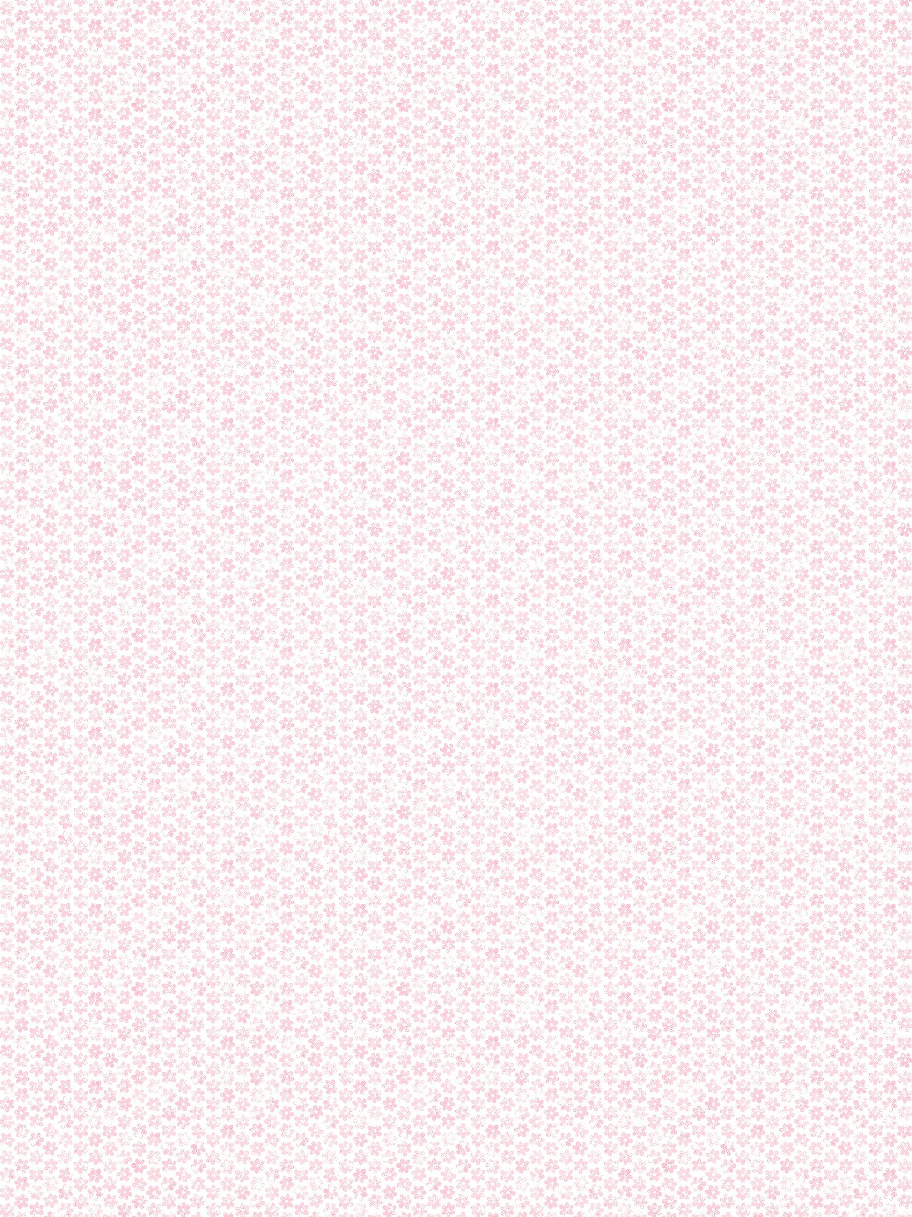 Daisy Motif Wallpaper with Loose-Drawn Design