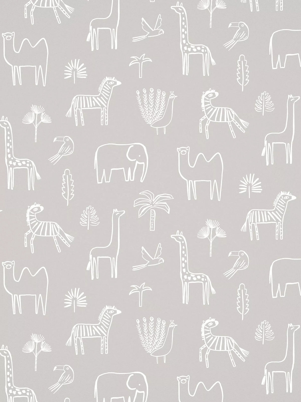 Harlequin funky jungle wallpaper with African animals, UK version