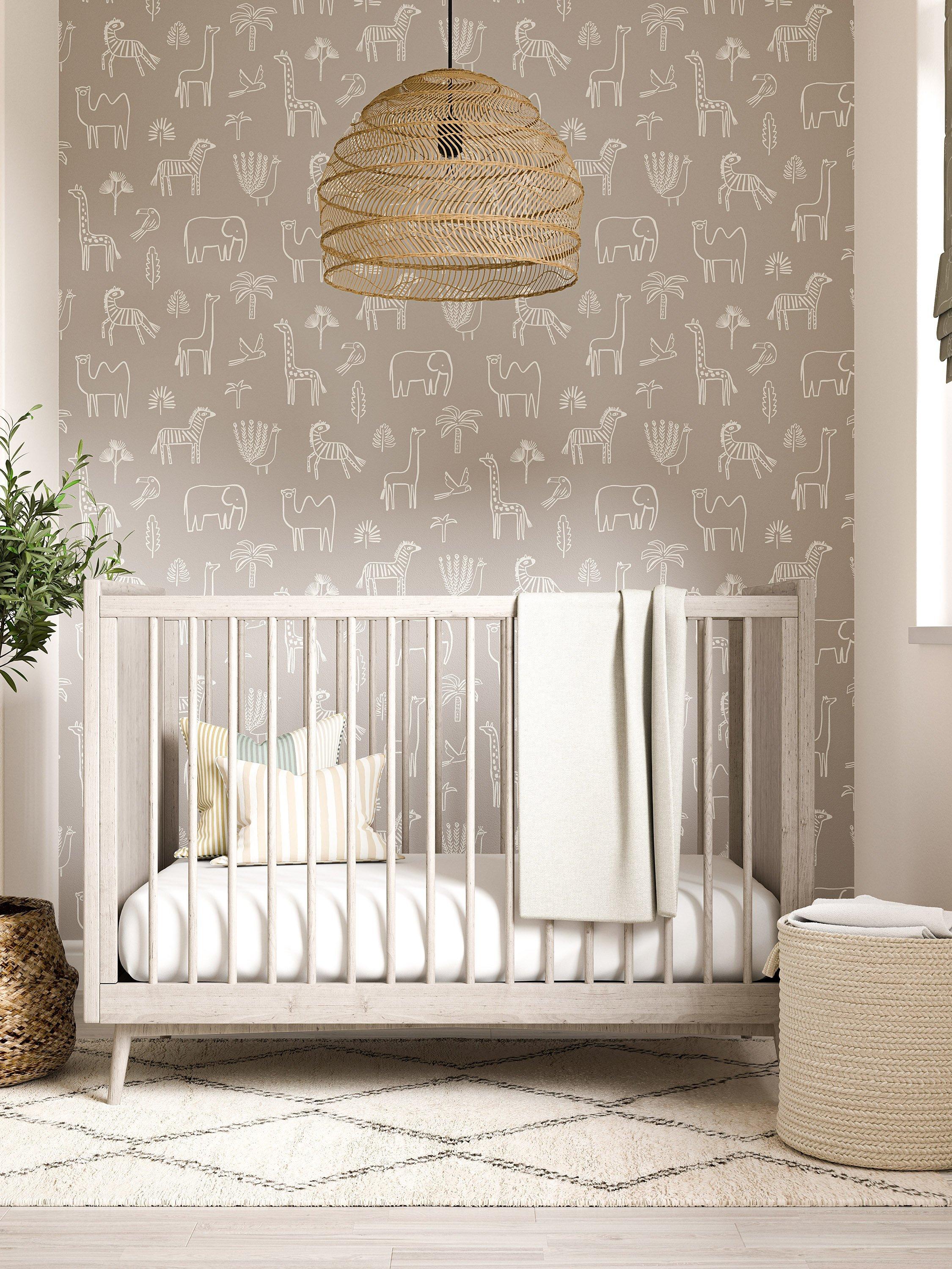 Harlequin funky jungle wallpaper with African animals, UK version