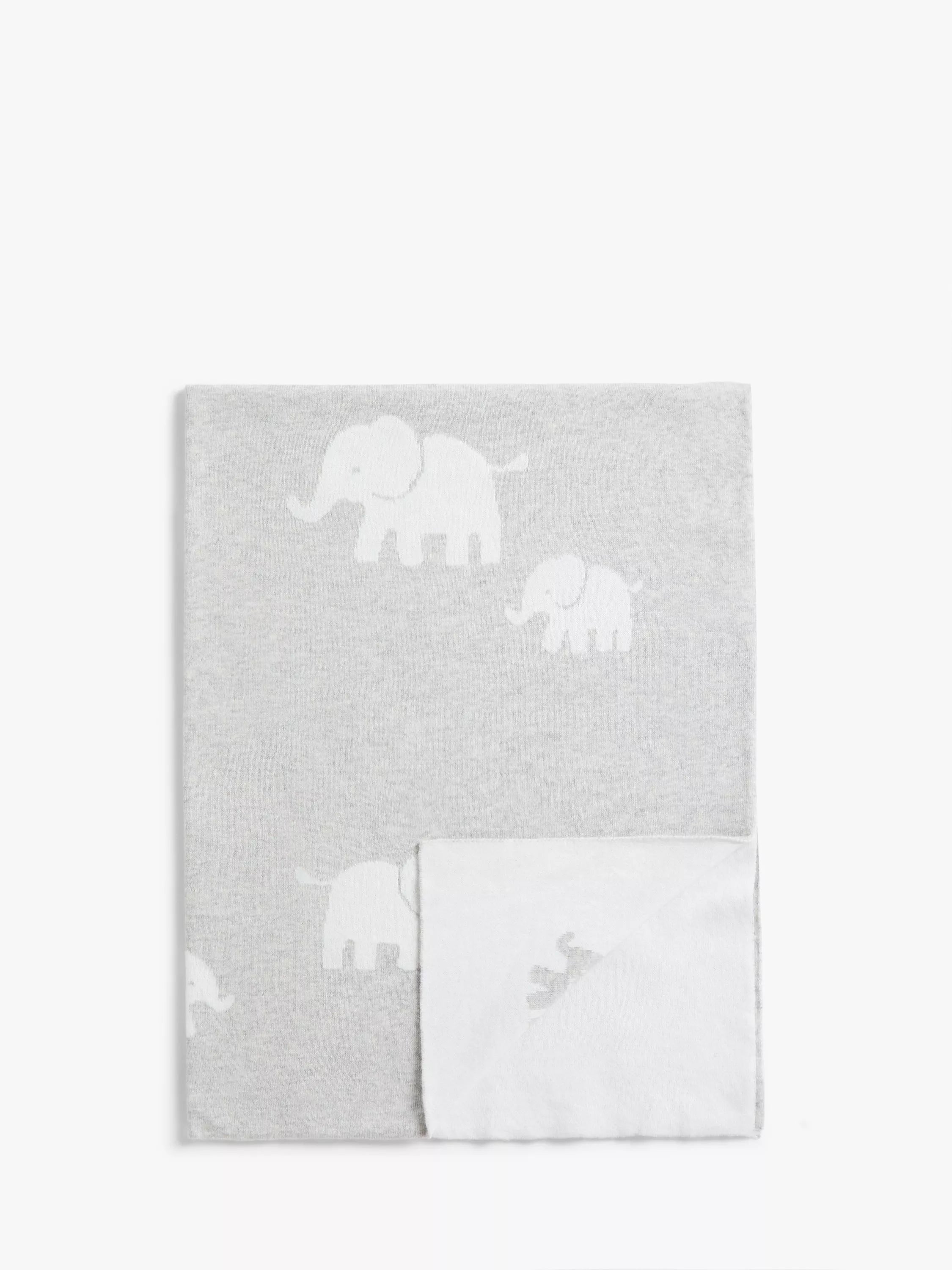 John Lewis Safari Elephant cotton baby blanket 100x75cm (British brand)