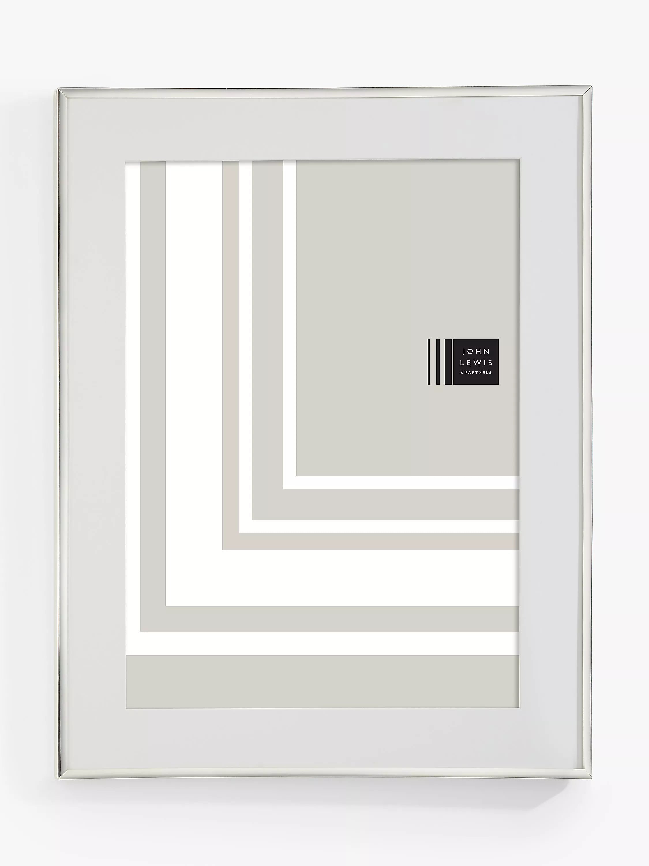 John Lewis Daya Poster Frame & Mount, Silver Plated - McGrocer