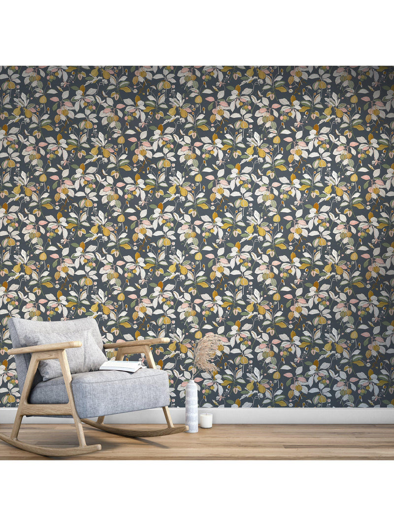 John Lewis Edith leaves and fruit print wallpaper, UK version