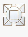 Dar Lyshia Decorative Geometric Glass Wall Mirror 60 X 60Cm Gold