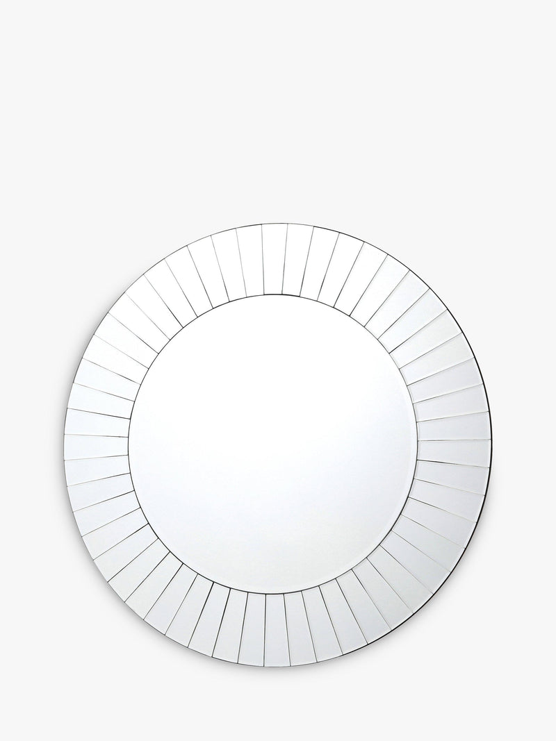 Round Sundial Glass Wall Mirror with Bevelled Panels 80cm