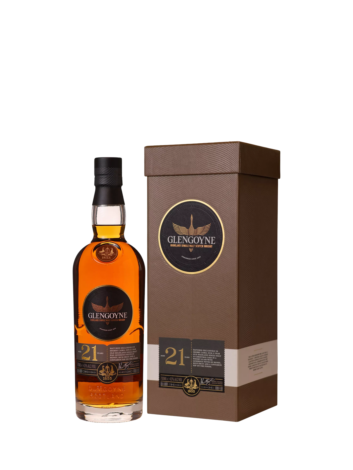 Glengoyne 21 Year Old Highland Single Malt Whisky 70cl, UK version
