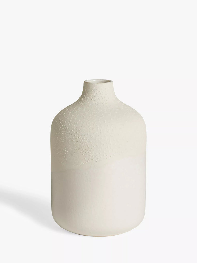 John Lewis Bilha neutral earthenware vase H24.5cm, UK version