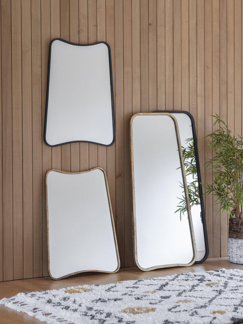 Kurva curved metal corners leaner mirror 123 x 56.5cm, UK version