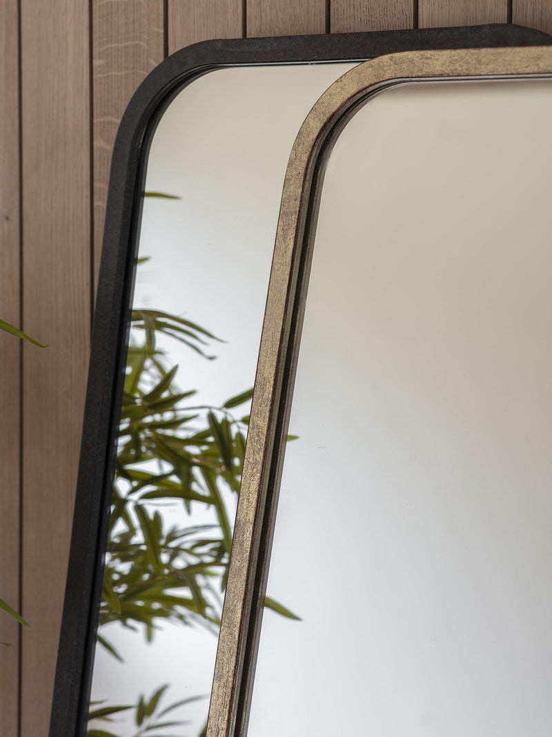 Kurva curved metal corners leaner mirror 123 x 56.5cm, UK version