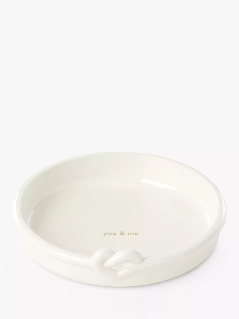 kate spade new york heart knot ring dish with 'you & me' message, UK version