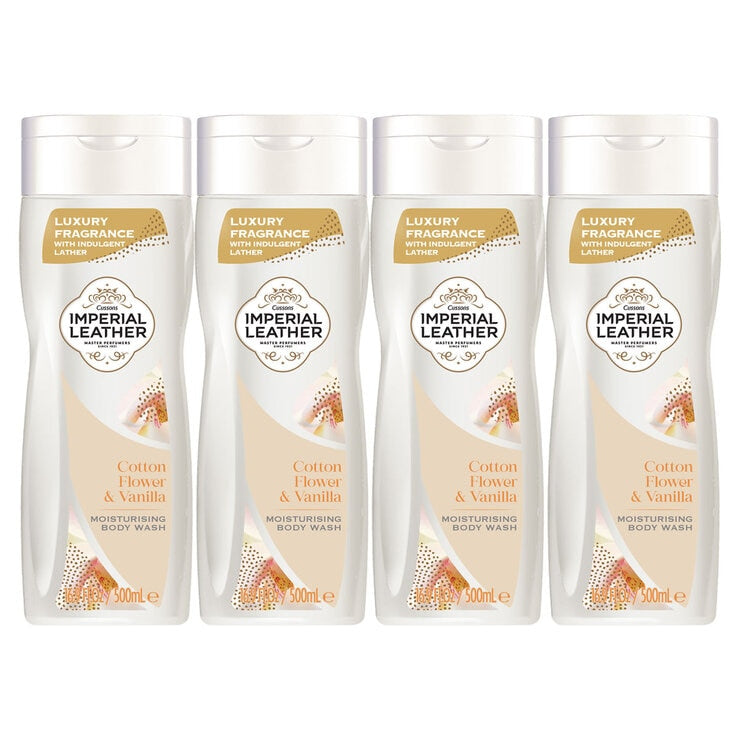 Imperial Leather Moisturising Body Wash with Cotton Flower Vanilla Orchid 4 x 500ml