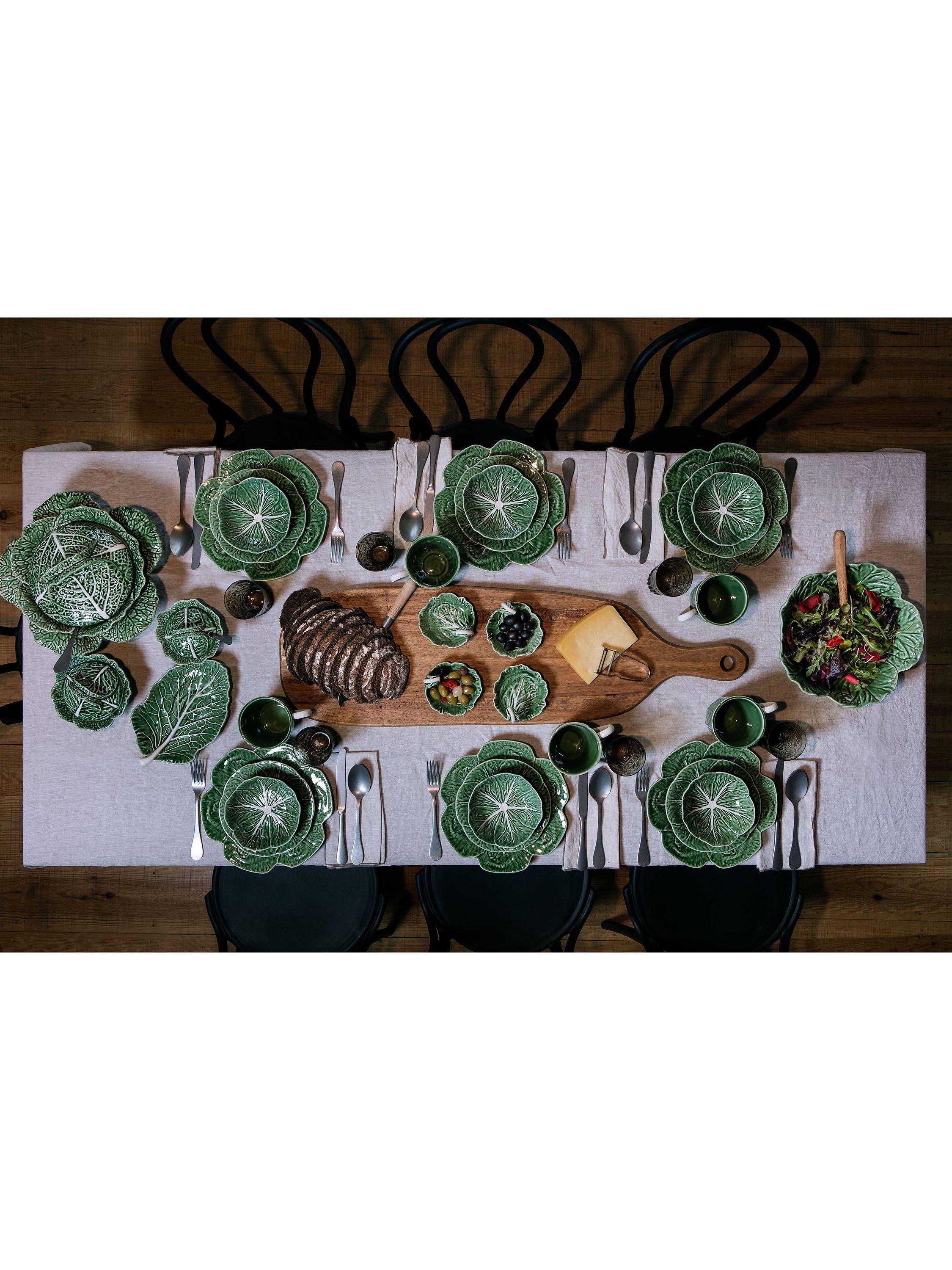 Bordallo Pinheiro cabbage earthenware side plate green 19cm - British product