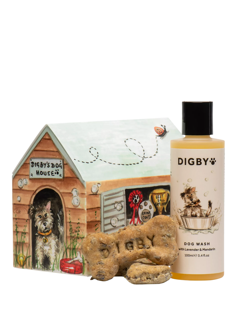 Bramley Digby dog wash and bedtime calming biscuits gift set 100ml & 2 biscuits - British product