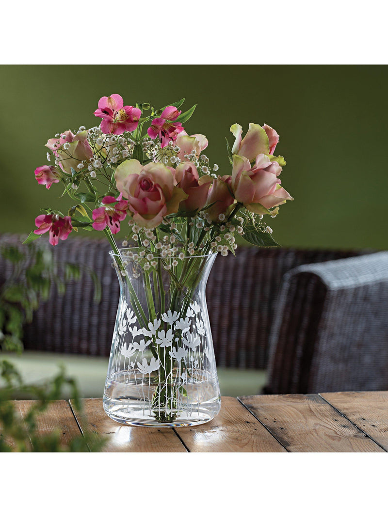 Dartington Crystal Bloom Cosmos clear vase H21cm - British product