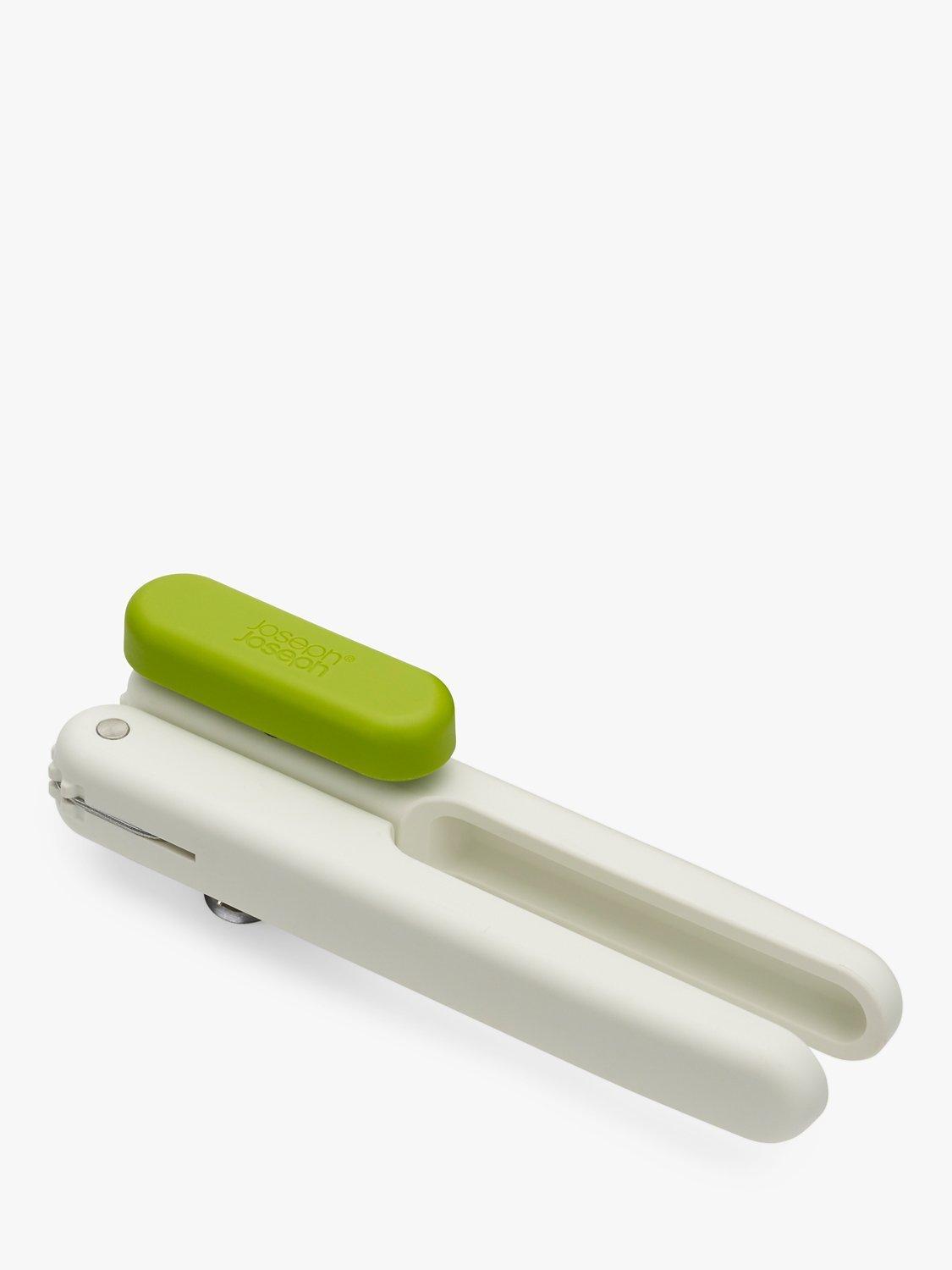 Joseph Joseph multi-function can opener with bottle opener and ring-pull lifter in white and lime green, UK version