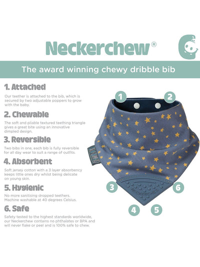 Cheeky Chompers Tannfrembrudd Driv Bib Midnight Stars Baby Bib