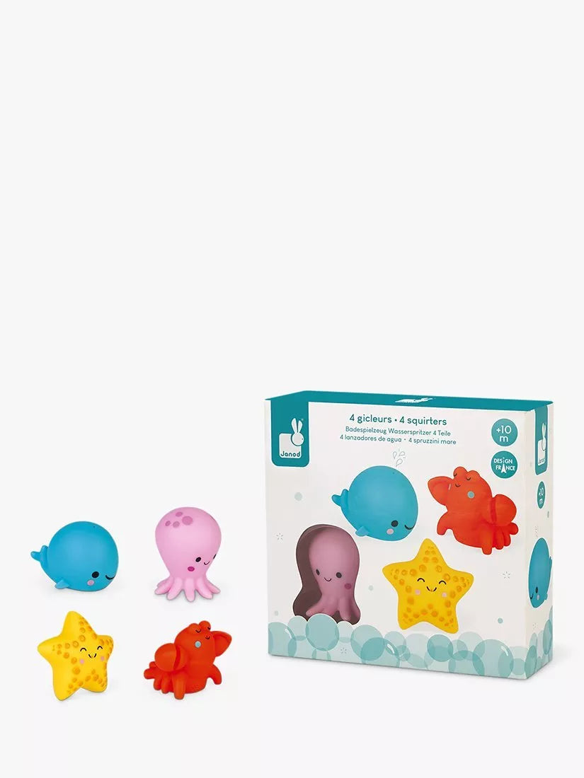 Janod Sea Squirt animal bath toys, UK version