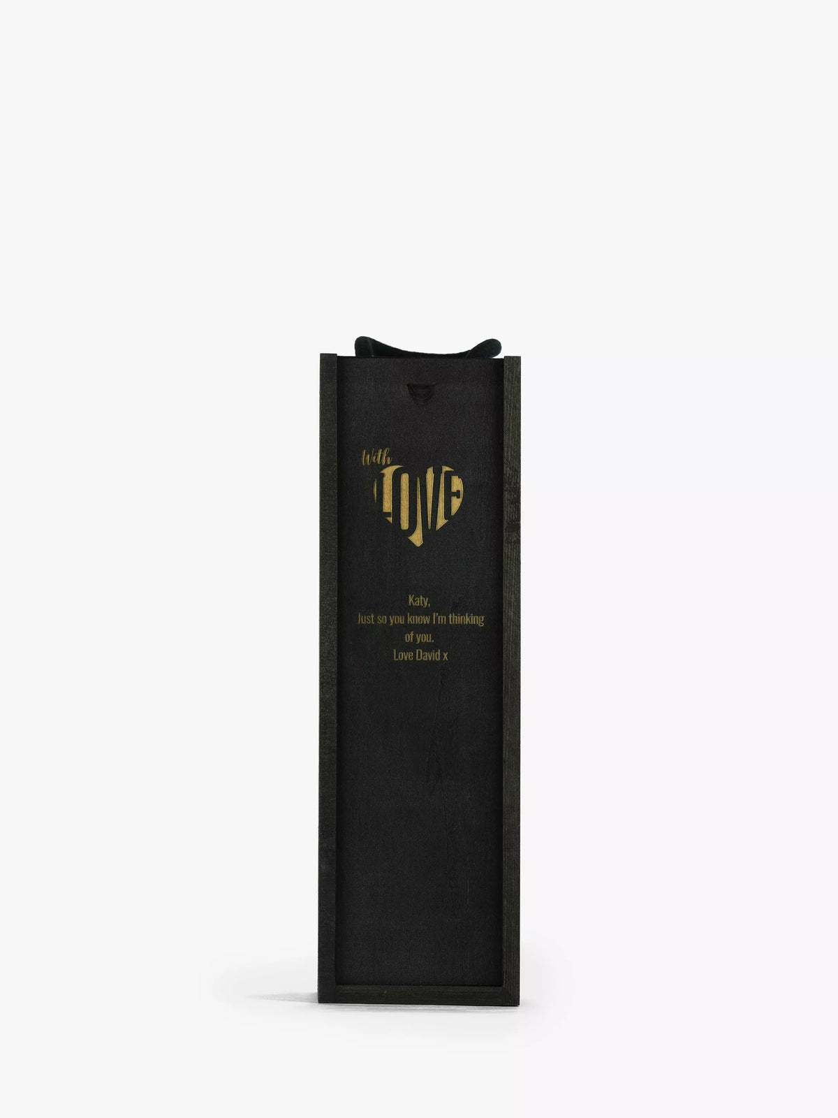 Totally About You personalised sliding lid pine wood wine box for standard bottle (British brand)