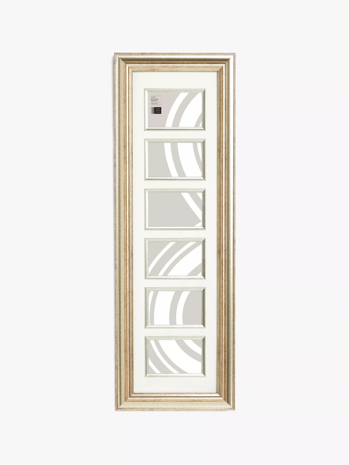 John Lewis multi-aperture photo frame in champagne for six 4x6 photos, UK version