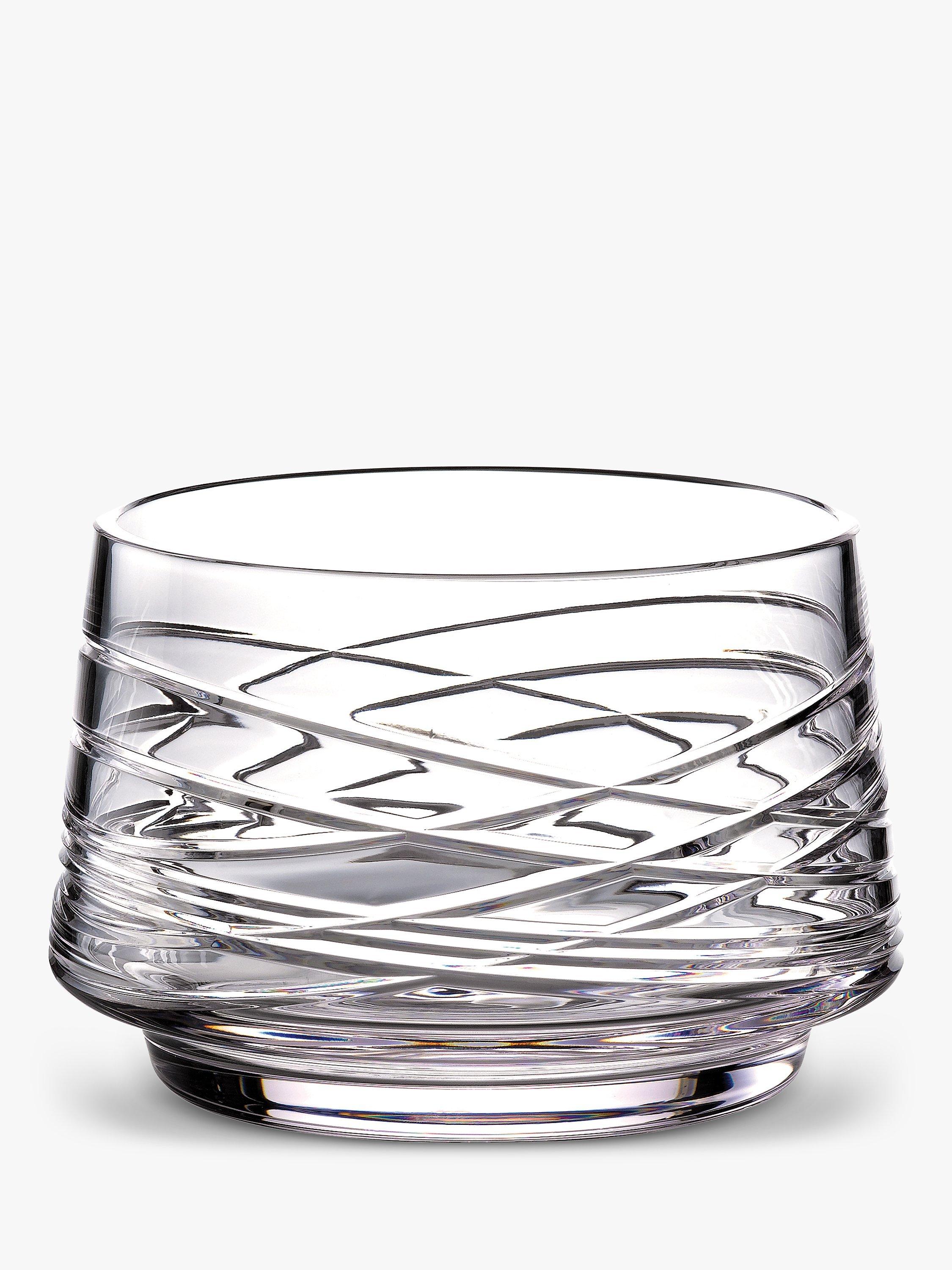 Footed Cut Glass Bowl with Aran Pattern and Diamond Shapes