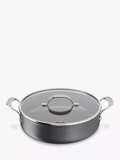 Tefal Hard Anodised Aluminium Non-Stick Casserole Pan with Glass Lid 30cm
