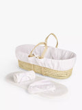 John Lewis ANYDAY Moses Basket, Fitted Sheet & Blanket Set, White - McGrocer