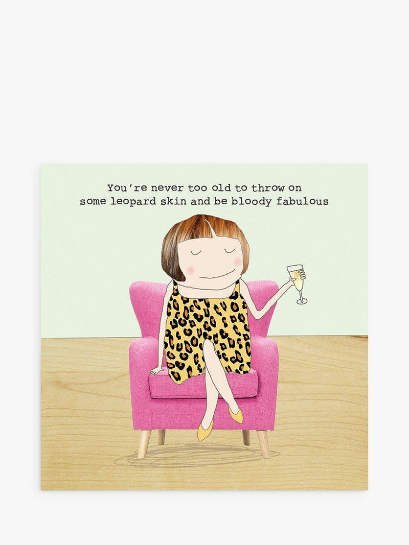 Leopard Skin Birthday Card with Grey Envelope