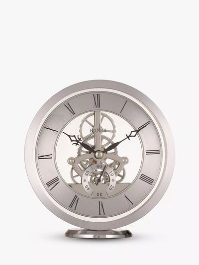 Acctim Millenden Skeleton Mantel Carriage Clock Silver 13cm