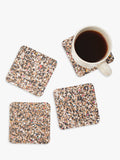 LIGA Beach Clean cork square coasters multi set of 4, UK version