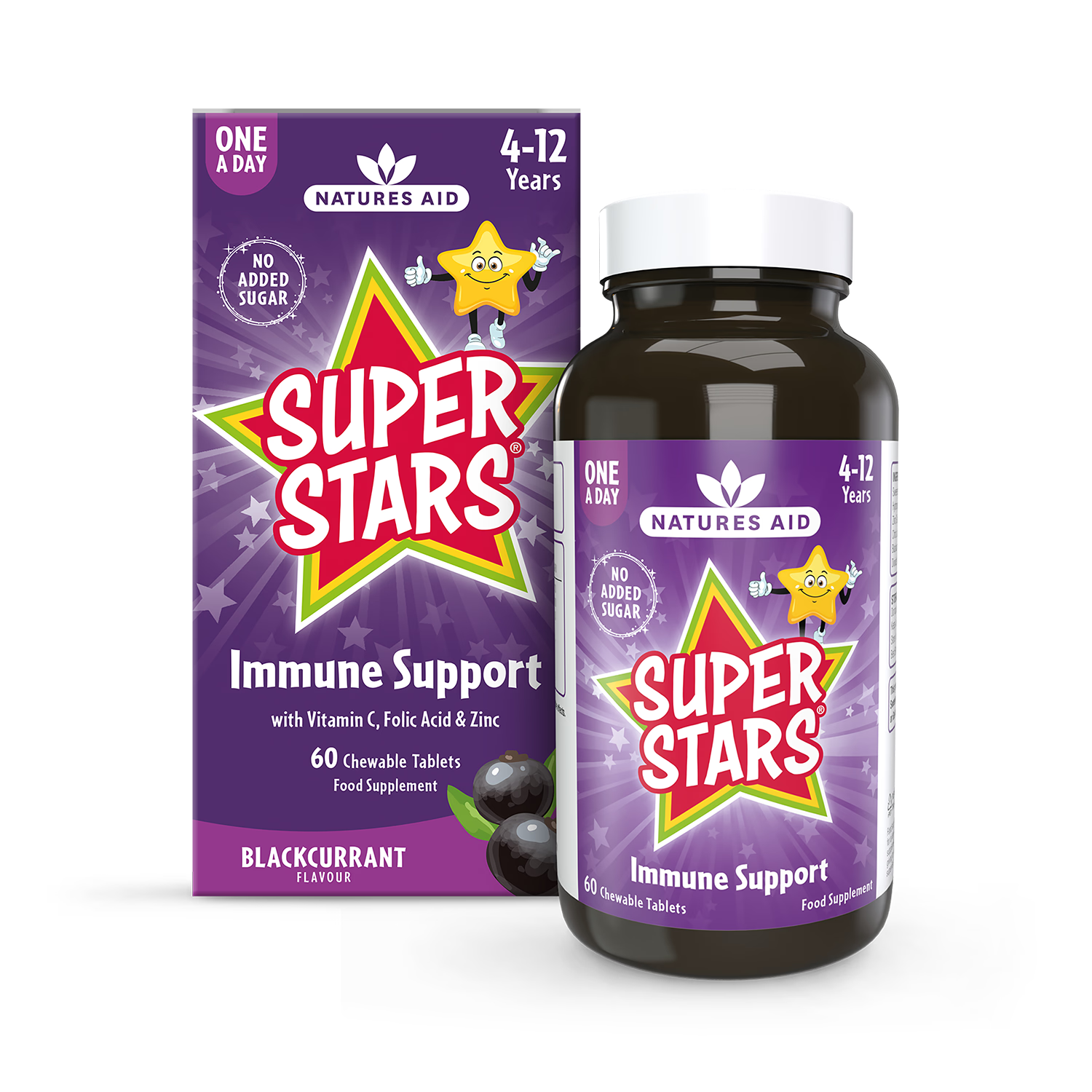 Natures Aid Immune Support Chewable Tablets 60, imported from the UK