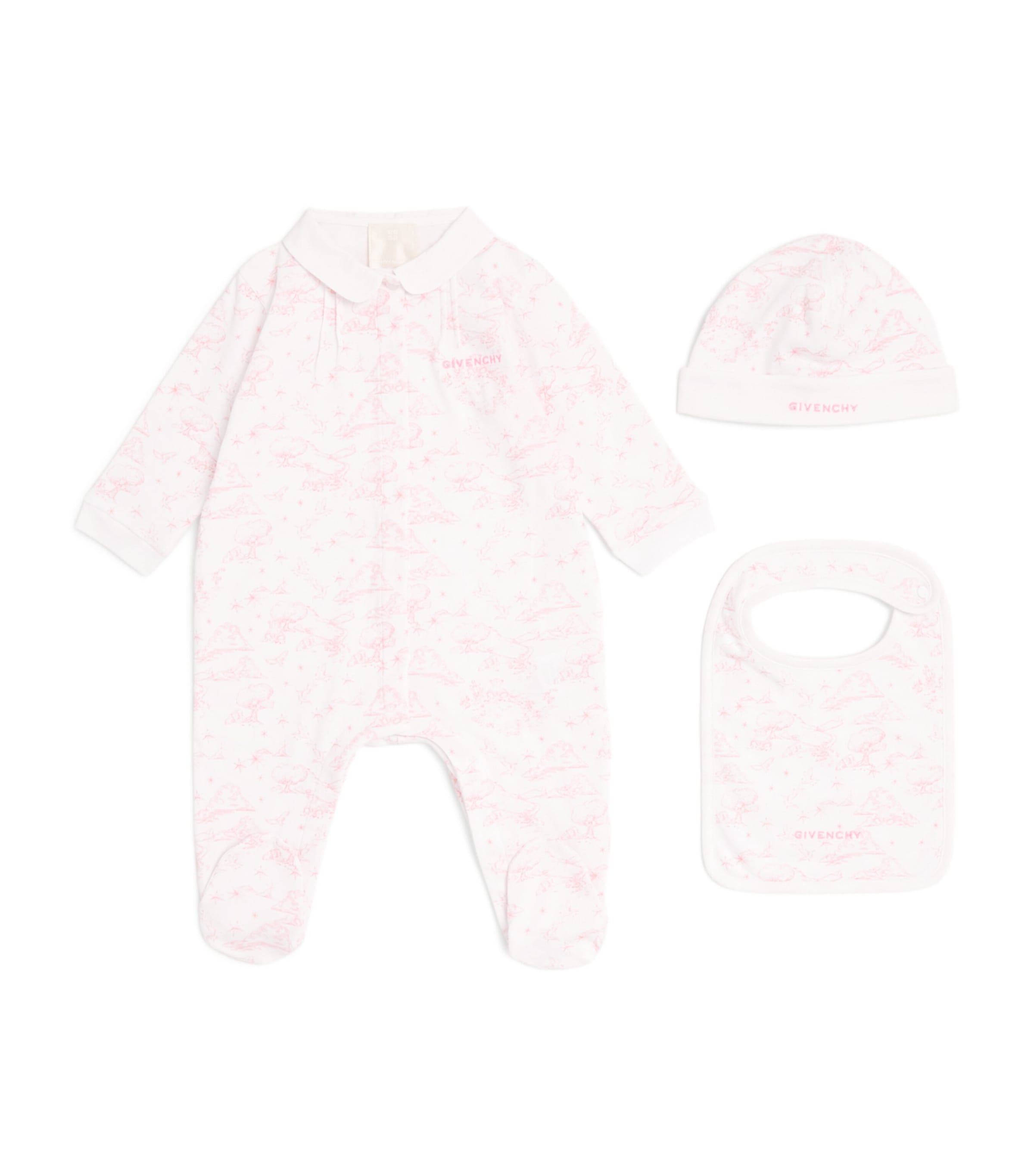 Givenchy Kids cotton all-in-one, hat and bib set for 1-18 months, UK version