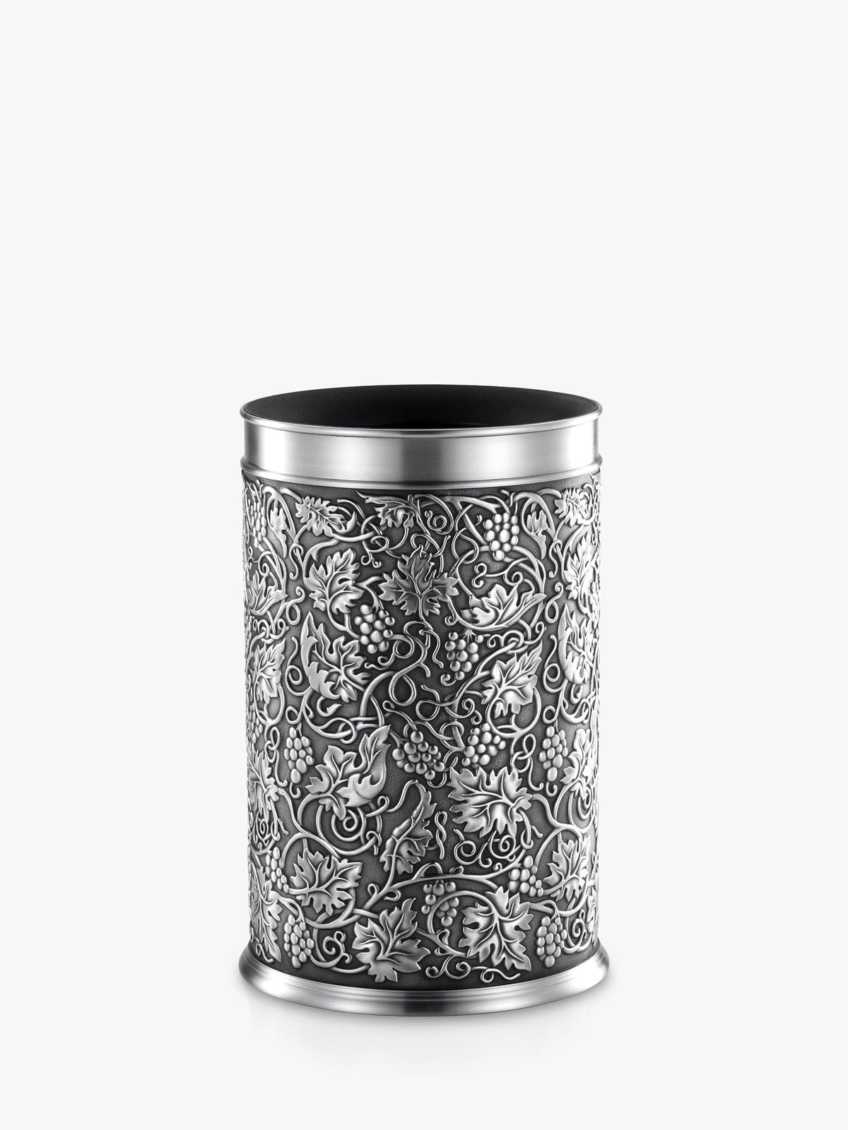 Pewter Bottle Chiller with Insulated Liner and Grape Motif