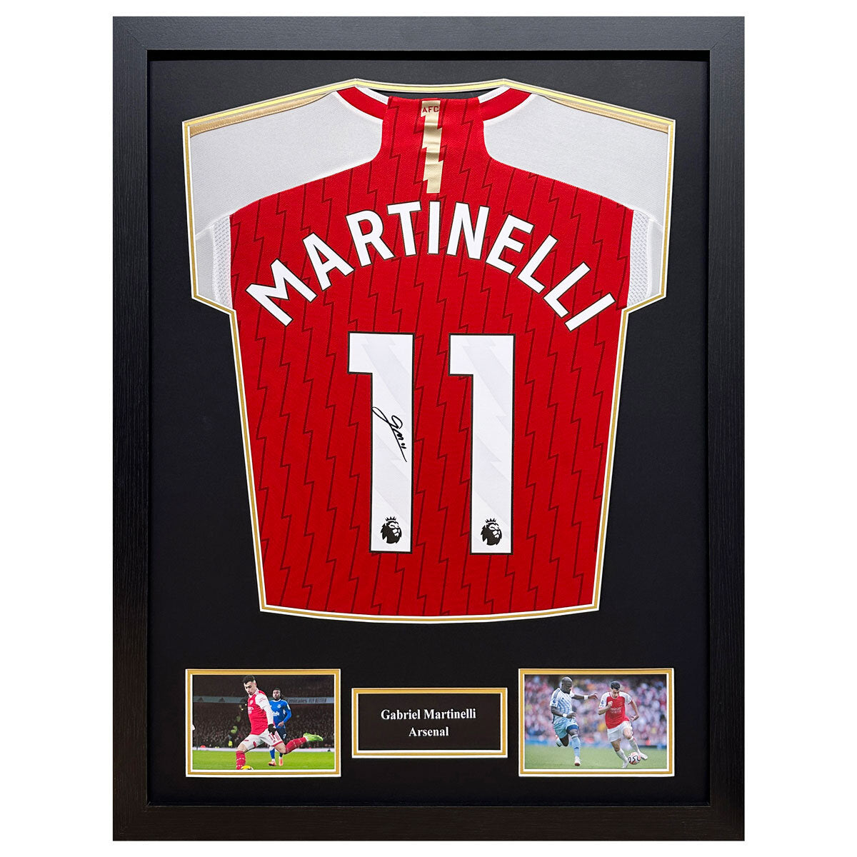 Allstarsignings Gabriel Martinelli signed framed Arsenal football shirt, UK version