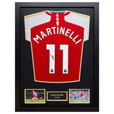 Allstarsignings Gabriel Martinelli signed framed Arsenal football shirt, UK version