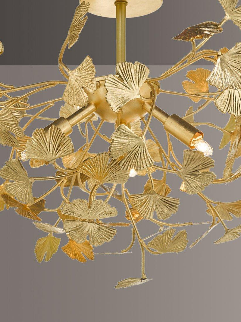 Där Yadira gold leaf semi flush ceiling light - British product