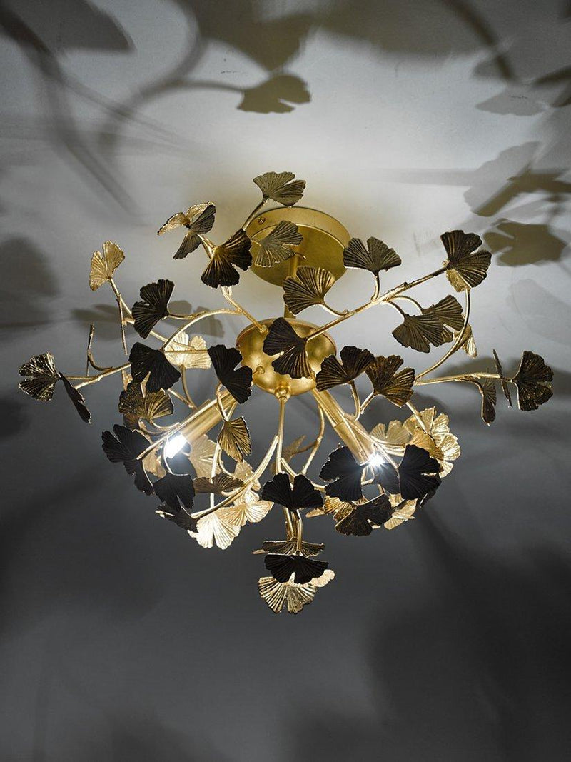 Där Yadira gold leaf semi flush ceiling light - British product