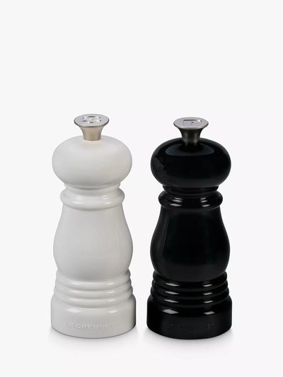 Le Creuset Salt and Pepper Mini Mills Gift Set in Black/White